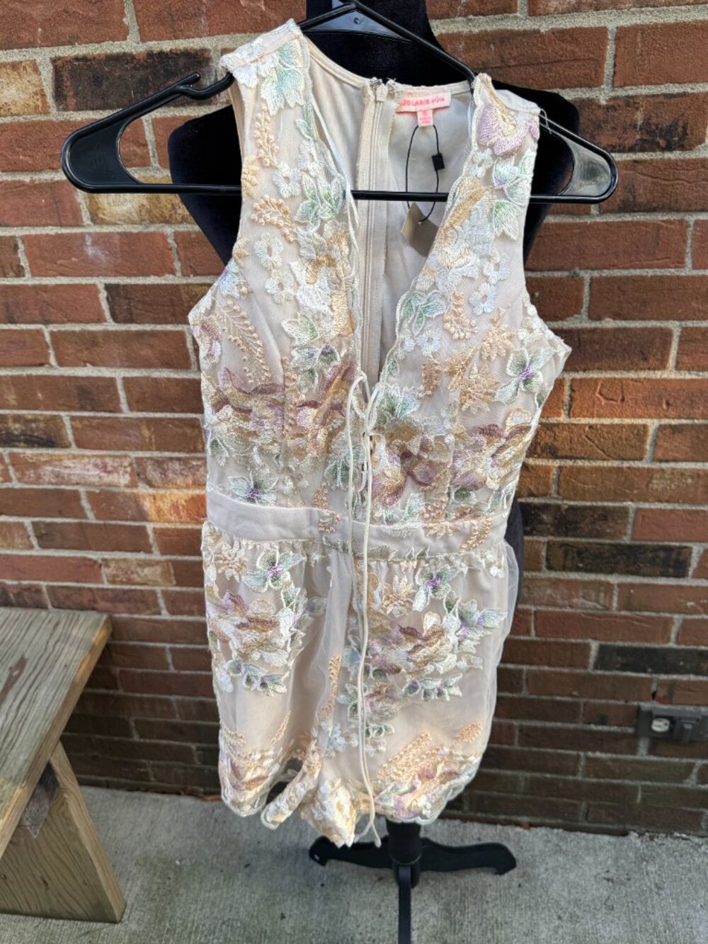 Solaris Style Floral Embroidered Mesh Romper S